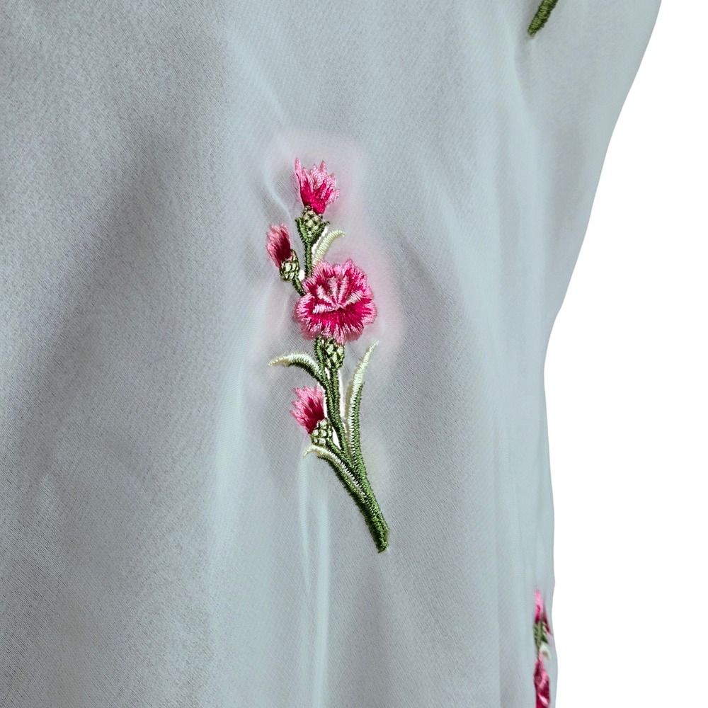 Victorias Secret Vintage Gold Label Floral Embroidered Chiffon Slip Dress Size S - Picture 8 of 9